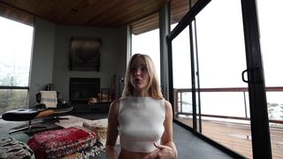 Caroline Zalog Shows Her Hard Nipples Through Tight Skinny And Teasing Booty Video