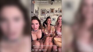 Elena Kamperi Teasing Her Juicy Tits With Her Friends While Streaming Leaked Video