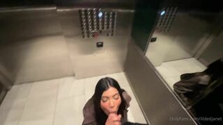 lildedjanet69 Giving Blowjob in Public Elevator Before Getting Hardcore Pussy Fuck at Night Onlyfans Video