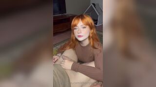 Ginger Nympho Red head GIving Sloppy Handjob to a Guy Onlyfans Video