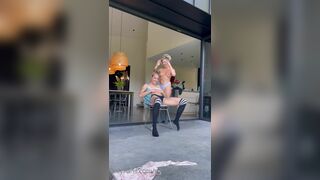 Mercedes the Dancer and her Blonde Friend Teasing Eachother Nipples While Topless naked at Outdoor Onlyfans Video