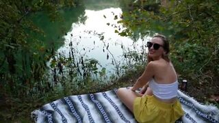 Lakeside porn and creampie in nature