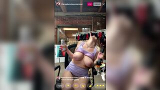 Instagram Model Get Horny During Live Stream And Suck A Black Dildo While Her Tit Out