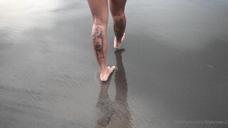 Lilybrown2 Full Naked Yoga Streching In The Beach