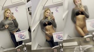Nikki Magic Nude Tease And Masturbating In The Aeroplane Toilet