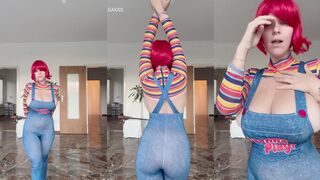 Madygiofficial Cosplaying As Chucky And Flashing Her Tits And Stripping