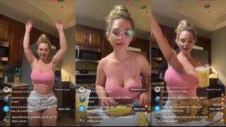 Instagram Model Teasing Juicy Boobs And Ass In The Kitchen Video