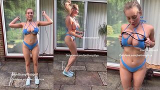 Bethanylilyapril Doing Rope Jumping In A Tight Bikini And Strips To Show Her Huge Tit