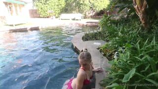 Caroline Zalog Nude Pool Strip Video Leaks