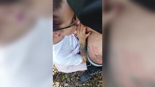 Public BJ and cum on Natural Nipples