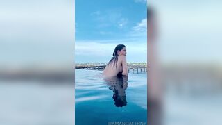 Amanda Cerny Naked Swimming Pool Onlyfans Video Tape Leaked