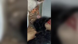 Wife sucked husband’s penis like a banana worth Rs.20 a dozen with lipstick lips
 Indian Video Tape