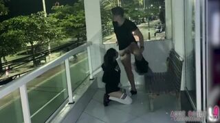 Hot  Bustedexclexcl Public Porn On Balcony In Front Of Rowdy Crowdexcl HD