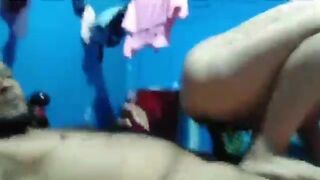 Keeping feet on husband’s thighs, wife fucks his cock upside down
 Indian Video Tape