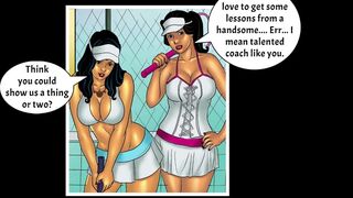 Savita Bhabhi and Shobha fight with two other rich girls to get handsome tennis coach’s cock
 Indian Video Tape