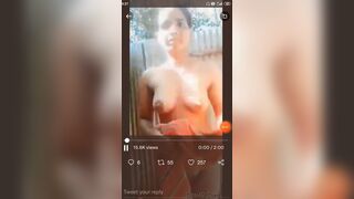 Country girl made her naked video tape while taking bath in open bathroom
 Indian Video Tape