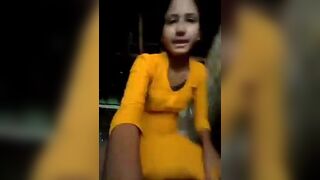 The Bengali girl showed her dark-skinned ass by removing her panty to the side
 Indian Video Tape
