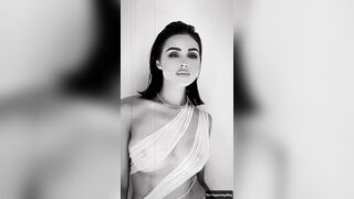 Olivia Culpo Shows Off Her Boobs and Hot Figure in a Sheer Dress (8 Pics + Video Tape)