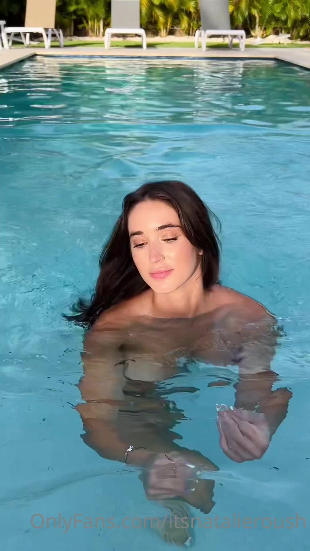 Natalie Roush Tits teasing in pool onlyfans leaked video tape
