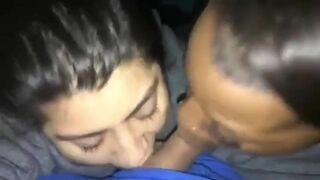 Black girl and her latina friend suck dick together