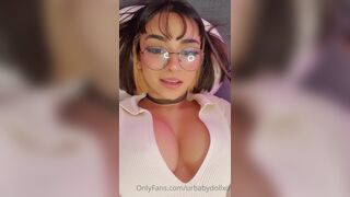 Urbabydollxo Blowing The Dick And Cum On Her Face And Tits Onlyfans Leaked Video