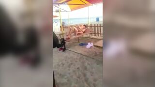 Horny couple get caught having sextape on the beach