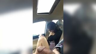 Gorgeous brunette he just met and she agrees to suck his cock in the car