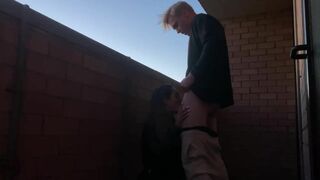 Amateur couple blowjob and sextape on the balcony