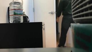 Hidden camera at work female employee caught sucking cock