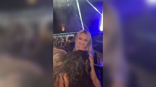 Hot girls sucking boobs at a concert