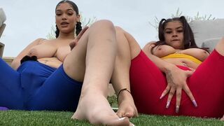 Hot4lexi And Ruby2down Enjoying Outdoor Masturbation Without Taking Their Tight Shorts Off Onlyfans Leaked Video