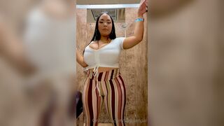 Jaki-senpai Taking Her Big Boobs Out And Rubbing Rubbing Nipples In A Public Bathroom Onlyfans Leaked Video