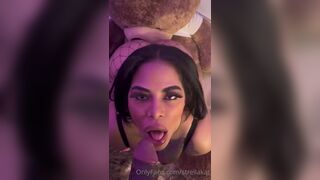 Strellakat Blowing Black Dick And Rubbing It On Her Big Booty Onlyfans Leaked Video