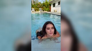 Christina Khalil Playing Her Naked Booty In Pool Onlyfans Leaked Video