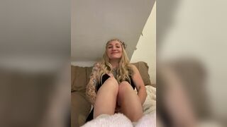 Hot Blonde Showing Her Nasty Socks And Slip Her Nipple