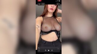 Julia Burch Boobs See Through Fishnet Bra Video Leaked