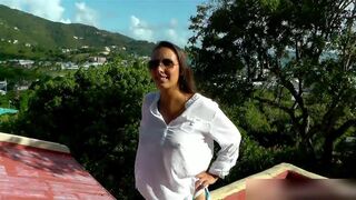 Fantastic outdoor porno on vacation with his beautiful wife