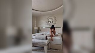 Izemmaniaa On Bed Bends And Take Off Her Thong Shows Tight Pussy Ready To Fuck Onlyfans Leaked Video