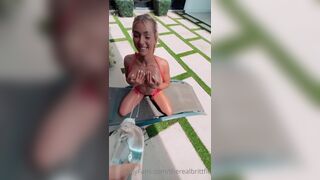 Therealbrittfit Caught Stepbrother Peeking While She Takes Boobs Out For A Sunbath And Sucked His Dick Onlyfans Leaked Video