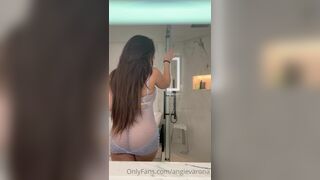 Angie Varona Wearing See Through Lingerie Showed Her Big Hard Boobs Onlyfans Leaked Tape