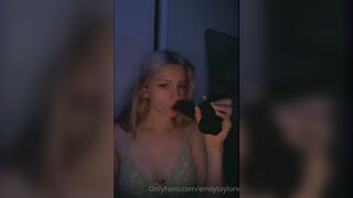 Emilytaylorx Deepthroat Big Black Dildo Making Herself Gagging To It Onlyfans Leaked Video