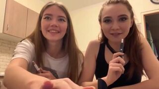 Gorgeous russian teens going naked for some cash on periscope