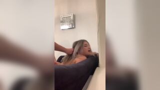 Amazing teen fucked rough on the couch