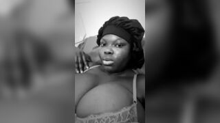 Thick Ebony Babe Shows How Curvy Is Her Big Tits Video