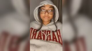 Nasty Ebony Bitch With A hoody Shows Her Huge Tits Video