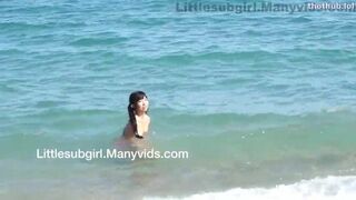Littlesubgirl Cute Asian Baby Flash Her Boobs On The Beach To A Random Guy Video