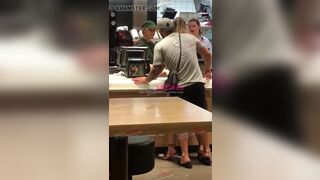 Blondy Whore Fucking In Public McDonalds While Wearing Clothes Quicky Video