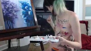 TheEmilyGrey Nasty Teen Bitch Painted Her Body And Goes Live Leaked Video