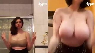 Gorgeous Curvy Babe With Huge Boobs Dancing and riding a Dildo Video