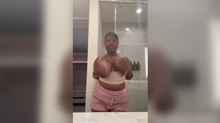 Big pretty African Babe Dances While Shaking Her Big Tits